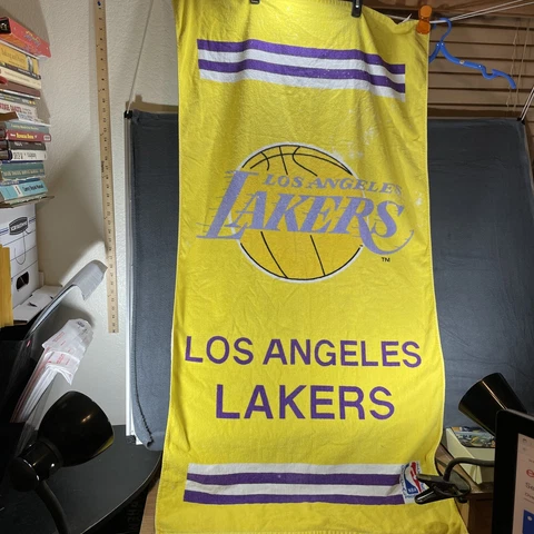 Vtg 1990s Los Angeles Lakers NBA Basketball Beach Towel 29 X 56 Cover