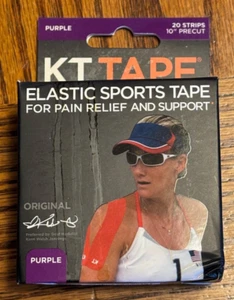 Cinta deportiva terapéutica KT Kinesiology, 20 tiras, 10" púrpura precortado - Imagen 1 de 4