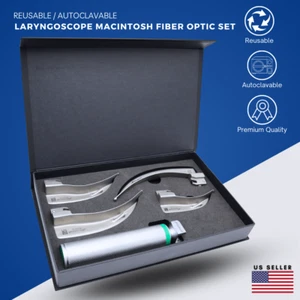 Laringoscopio de fibra óptica Mac Fix tubo hoja y mango EMT kit de intubación reutilizable - Imagen 1 de 7