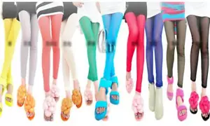 AU STOCK COLOURED STRETCH MESH PUNK BASIC LEGGINGS SPORT DANCE DRESS PANTS P054 - Picture 1 of 19