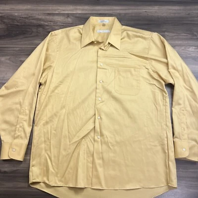 Geoffrey Beene Shirt Mens XL Gold Long Sleeve Button Up Sateen Front Pocket - Image 1 of 4