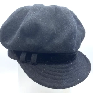 Hat Vintage Wool Black Newsboy Cap Hat OS Liz Claiborne - Picture 1 of 6