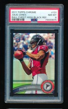 JULIO JONES 2011 TOPPS CHROME #131 BLACK REFRACTOR RC ROOKIE CARD #/299 PSA 8