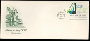 US. U583. 13c. Golf Club in Motion & Golf Ball, #10 Artmaster FDC. MNH. 1977 - Picture 1 of 2