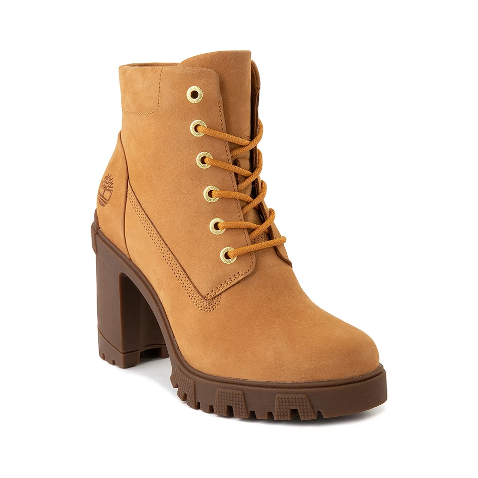 Timberland Women's Lana Point 6" Inch Lace Up Heel Bootie Wheat Leather Size 8.5