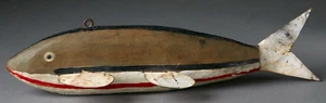 VINTAGE OLD MICHIGAN ~9" FISH SPEARING DECOY~ FOLK ART FISHING LURE - Picture 1 of 6
