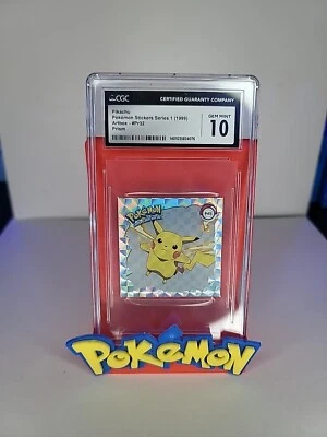 1999 Pokémon Stickers Pikachu Series 1 Prism Sticker CGC 10 - FREE SHIPPING 🔥 - Image 1 of 4