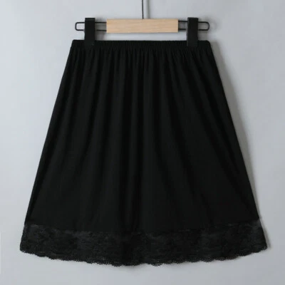 Damen Spitzen Modal Petticoat Halbunterrock Rock Unterrock Unter Kleid Weich - Bild 1 von 4