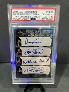 2024 Leaf Deca 4 Legends Aqua /10 #T4L-10 Bird, West, Barry, Bradley Psa 10-10 - Picture 1 of 3