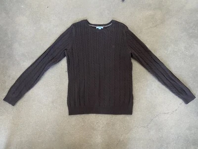 Izod Jersey Primavera Punto Cable Marrón Mujer L Foto 1 de 4