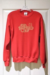 Pampered Chef Vintage Logo Sweatshirt rot mit Gold Metallic Stickerei Gr. SM - Bild 1 von 7