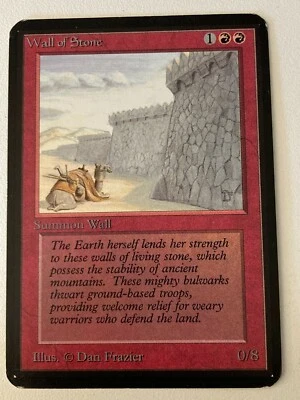 Magic the Gathering MTG Alpha WALL OF STONE LP+ (Beta Bob) - Image 1 of 2
