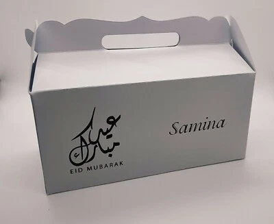 Personalised Any Name - "Eid Mubarak" - Elegant Gable Gift Boxes