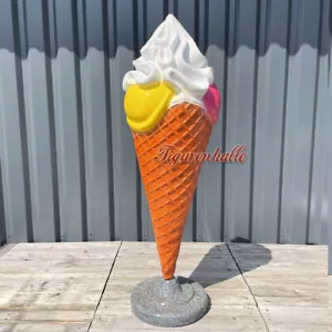 Eis Kugeleis Figur Deko Eisdiele Cafe Statue Werbefigur Werbung Deko Aufsteller - Bild 1 von 6