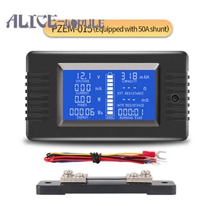 PZEM-015 Tester Batteria Monitor LCD DC Tensione Corrente Capacità Potenza 50A B2AM - Foto 1 di 20