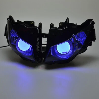 Front Assembly Headlight HID Blue Devil White Angel Eyes Fit For Honda CBR1000RR - Image 1 of 4