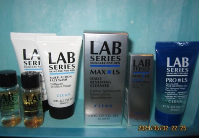 Lab Series Cuidado Masculino Max LS Limpador, Produtos de Higiene Pessoal Tamanho de Viagem Lote Misto de 7 Novo - Imagem 1 de 4