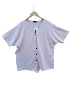 Neu mit Etikett Minholl Baby rosa Waffelstrick Kurzarm Knopfleiste Cardigan Oberteil Größe XXL - Bild 1 von 5