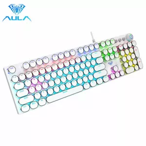 Black Switch Gaming Keyboard 108Keys Square RGB Keycaps Backlit Wired for Laptop - Picture 1 of 11