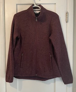 Orvis Full Zip Fleece Sweater Jacket Burgundy Women's Size: Small GUC! - Picture 1 of 7