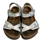 Birkenstock Silver Rio Birko-Flor Mary Jane Sandals Kids Size EU 26 C8