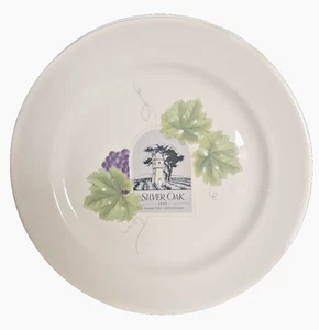 2 WEDGWOOD Grand Gourmet Wine Label SILVER OAK Dinner Plate 9 7/8” 1999 - Picture 1 of 3