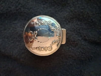 Antigua caja de plata de ley en 4 pies Birmingham 1907 Foto 1 de 4