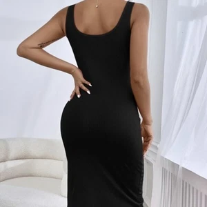 Women's Solid Color Side Slit Solid Color Simple And Fashionable Basic Versatile - Picture 1 of 5