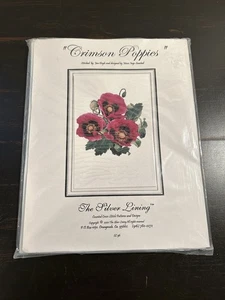 De colección El Forro Plateado AMAPOLAS CARMESÍ Contado Punto de Cruz Patrón Floral Hágalo Usted Mismo - Imagen 1 de 3