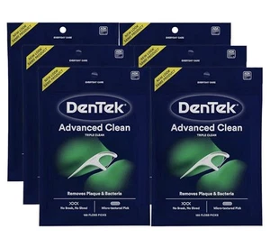 Dentek Triple Clean Advanced Clean Zahnseide Picks, kein Brechen & kein Zerkleinern Zahnseide, 6er-Packung - Bild 1 von 3
