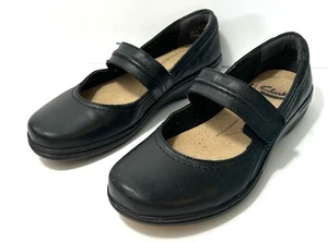 Mocasines Clarks Collection Mary Jane 7,5 M negros sin cordones cojín suave cómodo - Imagen 1 de 13