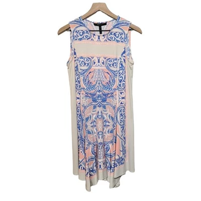 BCBG MaxAzria Womens Mercey Paisley Sleeveless Dress Size XS Pink Blue Stretch - Image 1 of 4