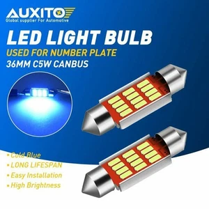 AUXITO 2 x 36mm SMD LED Car Interior Festoon Dome Light Bulbs Lamp Blue UK - Picture 1 of 9