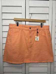 Minifalda de mezclilla Francesca’s tgla Jessa Fray Bottom talla grande naranja neón nueva con etiquetas - Imagen 1 de 12