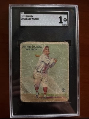 1933 Goudey (R319) Hack Wilson Rookie RC Rookie #211 SGC 1 - Image 1 of 2