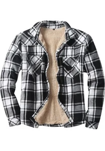 Men's Plaid Jacket Fleece Jacket Casual Long Sleeve Baggy Coat - Picture 1 of 3
