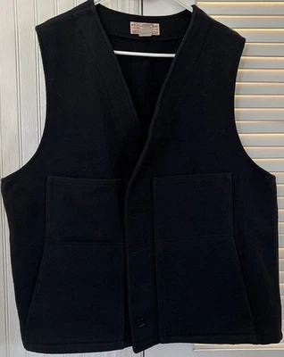 Vintage Filson Virgin Wool Mackinaw Hunting Vest Brown Size 46 Style 20 USA - Image 1 of 4