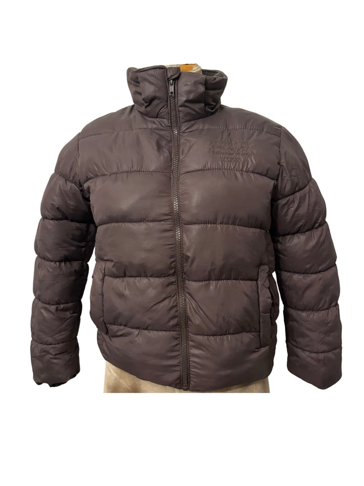 Zara Niños Niño Niña Marrón Puffer Chaqueta Talla 7 Talla 8 Sin Capucha Ny Trophy 1992 Foto 1 de 4