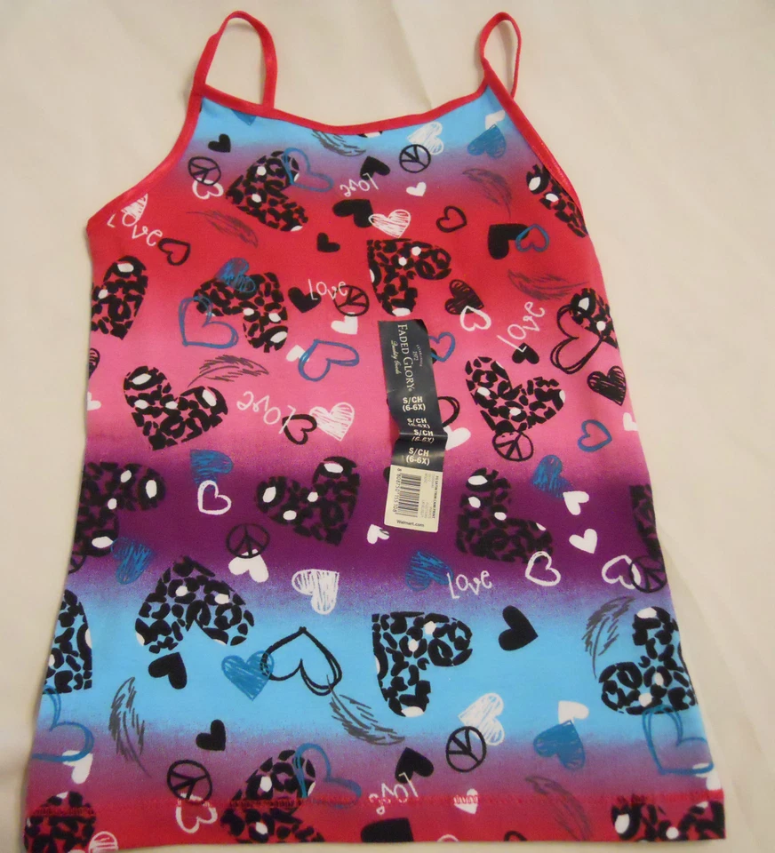 Girls Shirts Faded Glory Satin Trim Cami Tank Top Size XS S M L XL - Image 1 of 1