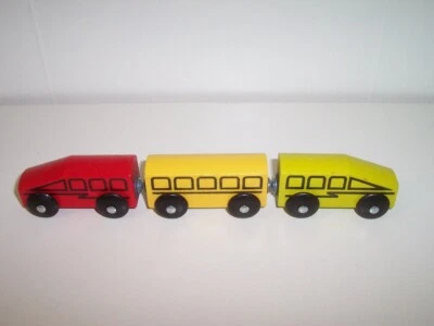 Juego de tren bala de madera de 3 piezas Lillabo Ikea se adapta a Imaginarium BRIO Maxim Thomas Foto 1 de 4