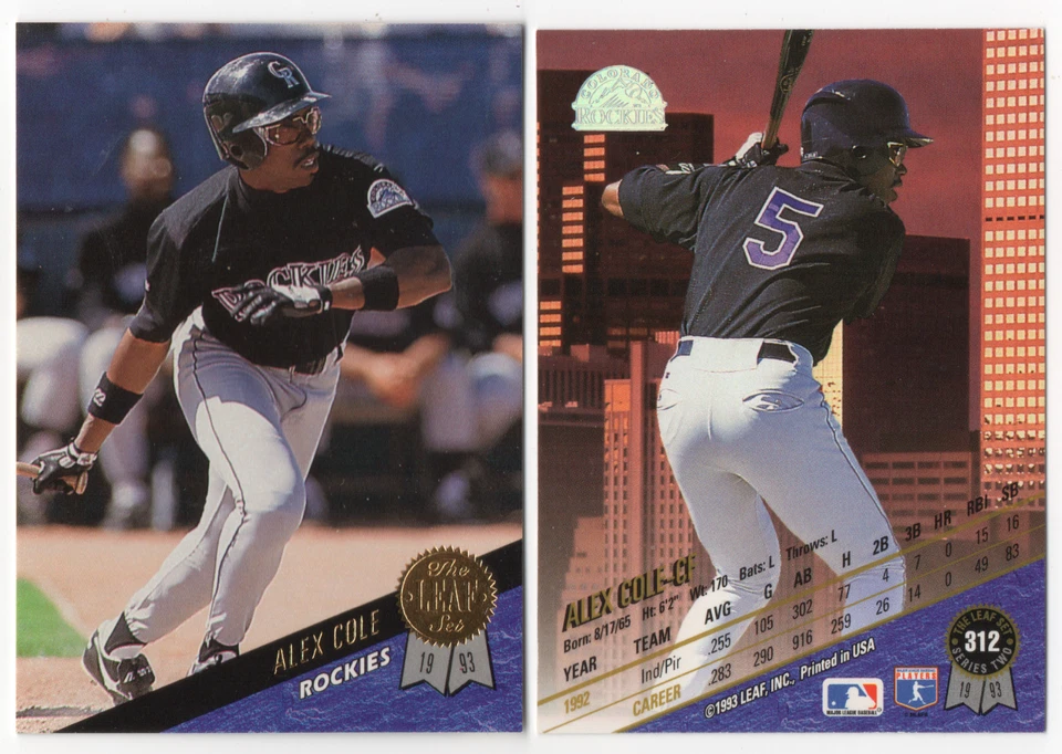 1993 Leaf #312 - ALEX COLE - Image 1 of 1