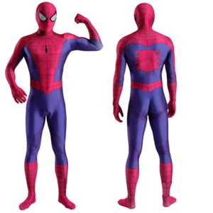 1994 Spider-Man TAS Jumpsuit Spiderman Bodysuit Cosplay Costume Halloween Party - Picture 1 of 10