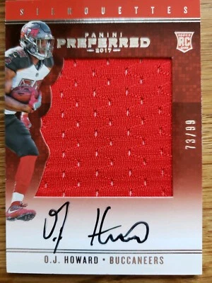 2017 PANINI PREFERRED O.J. HOWARD ROOKIE ON CARD AUTO PATCH #'D 73/99. - Image 1 of 4
