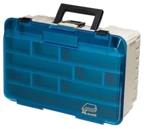 Plano Two Level Magnum 3500 Tackle Box Beige 1- Pack Sandstone/Blue - Picture 1 of 2