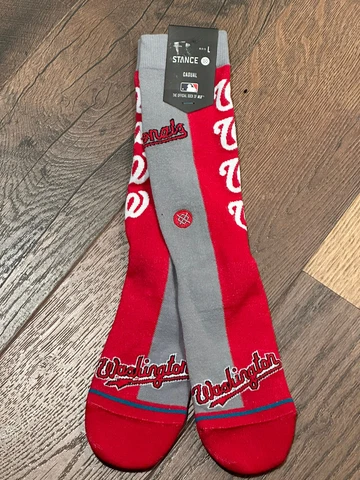 Washington Nationals MLB Men's Stance Split Crew Socks Large 9-13 / NWT Cover