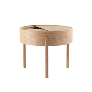 Rotating solid wood circular storage side several to store ins wind coffee table - Picture 1 of 21