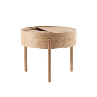 Rotating solid wood circular storage side several to store ins wind coffee table - Image 1 of 4