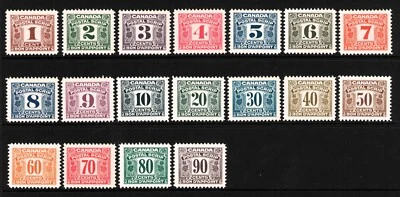 1967 Canada SC FPS23-40 Postal Scrip, 2nd Issue, Complete Set of 18, MNH XF - Image 1 of 3