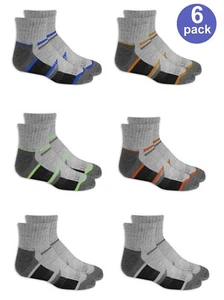 Fruit of the Loom® Boy's Everyday Active Ankle Socks 6 Pack " ARCH SUPPORT" - Picture 1 of 7