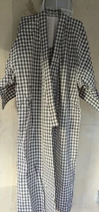 MEN'S VINTAGE YUKATA KIMONO COTTON PLAID LARGE - Picture 1 of 3